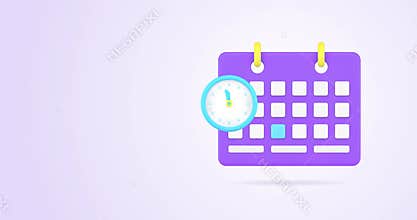 Time management deadline agenda important meeting calendar reminder notification 3d icon animation