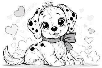 Cute Dalmatian Puppy Coloring Pages