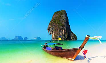 Thailand beach landscape tropical background. Asia ocean nature