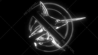 swordfish in white line on black background
