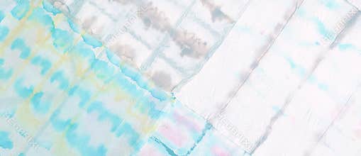 Tie and Dye Texture. Ethnic Pattern. Flowers Ornament. Multicolor Mottled Borders. Graphic Bohemian Tile.