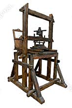 Old wooden printing press