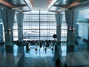 Airport waiting area at the gates