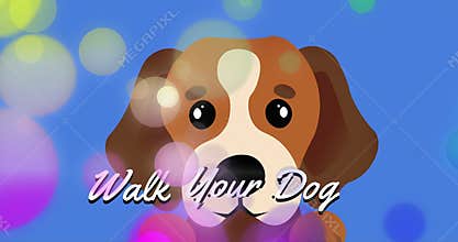 Image of dog icon over walk your dog text