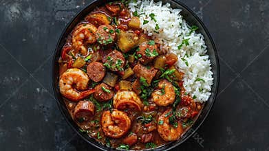 Delicious Shrimp And Sausage Gumbo With Rice