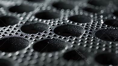 A macro image of the activated carbon filter designed to absorb and neutralize odors and harmful chemicals