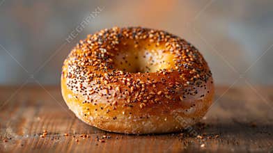 Close-Up of a Toasted Everything Bagel