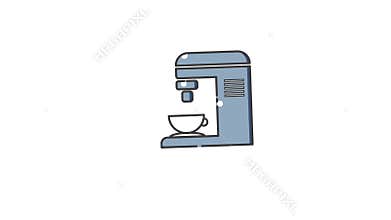 Animated of Coffee maker with a cup of coffee