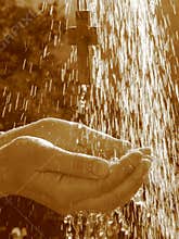 Living water - Cross in shower