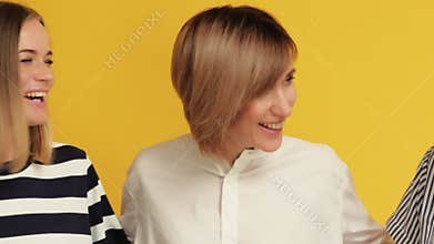 Happy women fun conversation cheerful friends