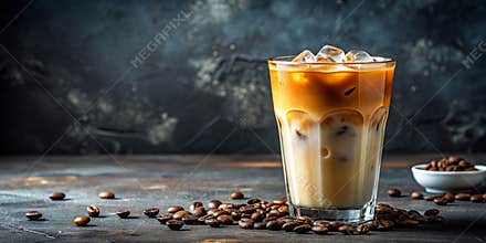 Vietnamese iced coffee sweetened condensed milk and ice in the glass Asian summer local food and beverages  Generative By AI