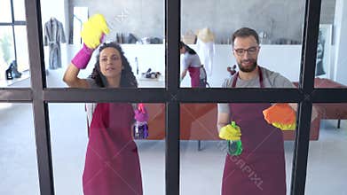 Cleaning team offering quality window cleaning