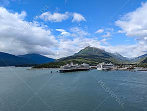Skagway, Alaska 2024.07.31. - Cruise ships docked in Skagway