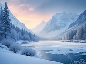 Winter Snow-Covered Landscape