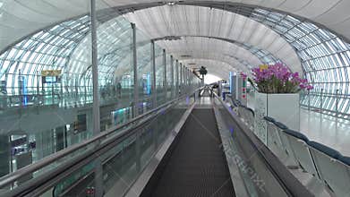 Moving inside of Suvarnabhumi Airport