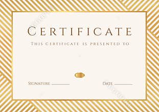 Certificate, Diploma template. Gold award pattern