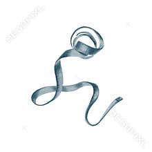 Tape Measure watercolor illustration. Hand drawn of blue centimeter on white isolated background. Figure parameter meter