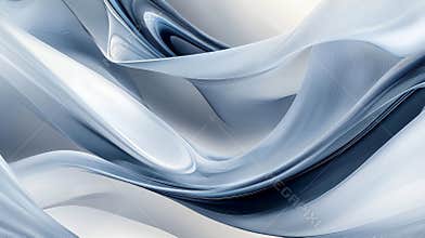 Flowing blue and white shapes create a modern, elegant design with space for text. Bright colors add a futuristic touch