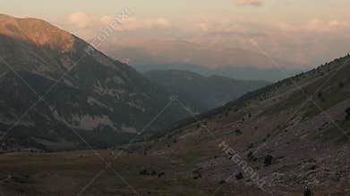 Beautiful view over the valley (Catalan Pyrenees Moutains, view from the Pic de l'Infern