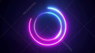 Vibrant neon circle shines in a dark background, creating a futuristic and electric atmosphere perfect for modern