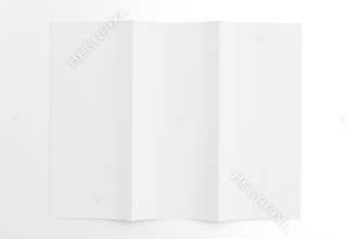 Blank tri fold brochure isolated on white