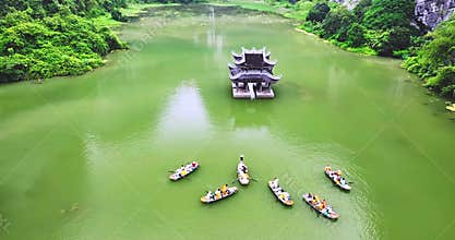 Landscape of Vu Cung at Tam Coc National Park, Vietnam