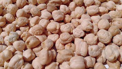 White Chickpeas Background - Top View of white chickpeas