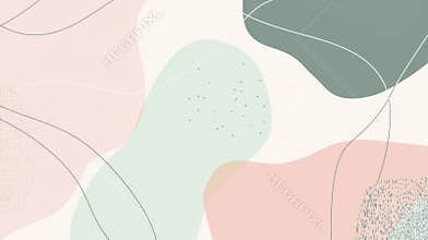 Modern abstract background with organic shapes in soft pastel hues, perfect for creative projects like banners, posters