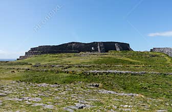 Stone wall at Dun Aonghasa Aran Islands