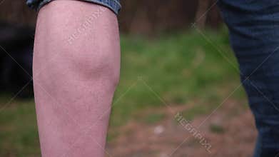 Man leg human anatomy and body parts, closeup human body