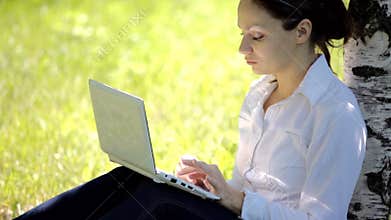 Girl working on lap