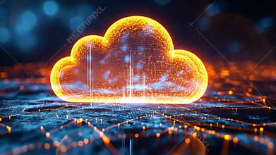 3D cloud computing visualization with data flow