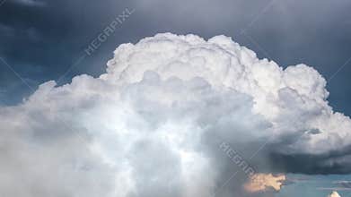 Dark clouds and thunderstorms above the sky