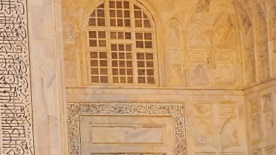 25 Feb 2024-Taj Mahal is adorned with Floral design on the exterior wall in Agra