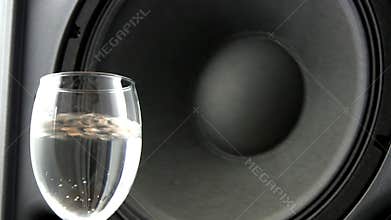 Speaker effects on wine glass; 4