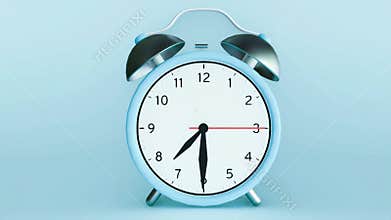 An isolated ticking alarm clock