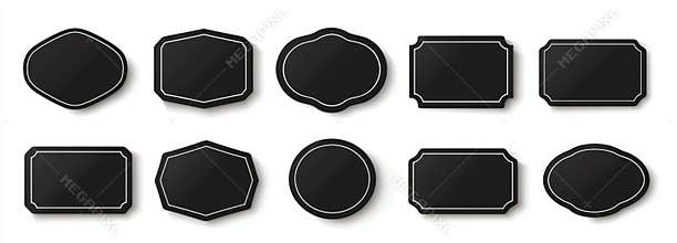 A border frame featuring a scallop edge in modern rectangular, oval, and round shapes. A set of cute, simple wave