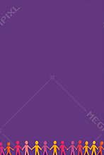 Minimalistic poster background design, flat simple style, solid purple background with a row of