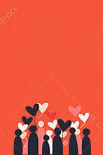 Minimalistic poster background design, flat simple style, solid coral background with a simple flat