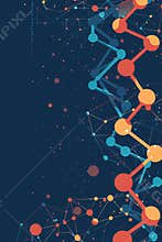 Vertical poster design for Science and Technology Event, flat minimalistic style, background with