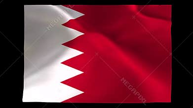 Waving Bahrain Flag animation background.