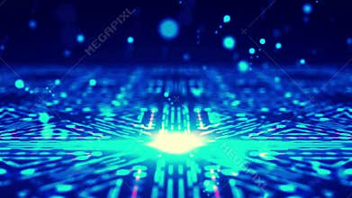 Futuristic Digital Blue Background in 4K – For Creative and Corporate Use