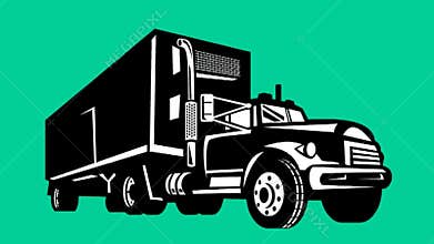 Truck and trailer lorry retro