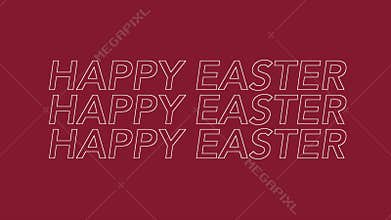 Celebrate Easter with this vibrant red background and elegant cursive font display of the words Happy Easter