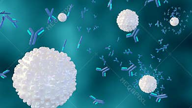 3d animation of antigens and antibodies