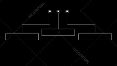 Animation elements HUD frame lines callout for text on black bg 4K