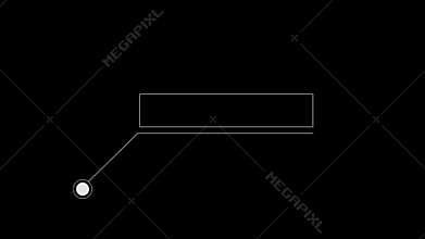 Animation elements HUD frame lines callout for text on black bg 4K