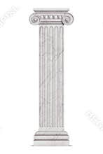 Single greek column isolated on white