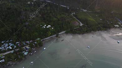 Philippine Paradise: Aerial Drone Views of Stunning Sunsets, Sunrises, and Tropical Beaches with Palm Trees