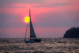 Sailboat Sunset Costa Rica